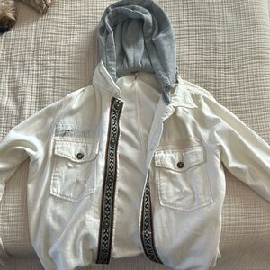 Free people white denim jacket